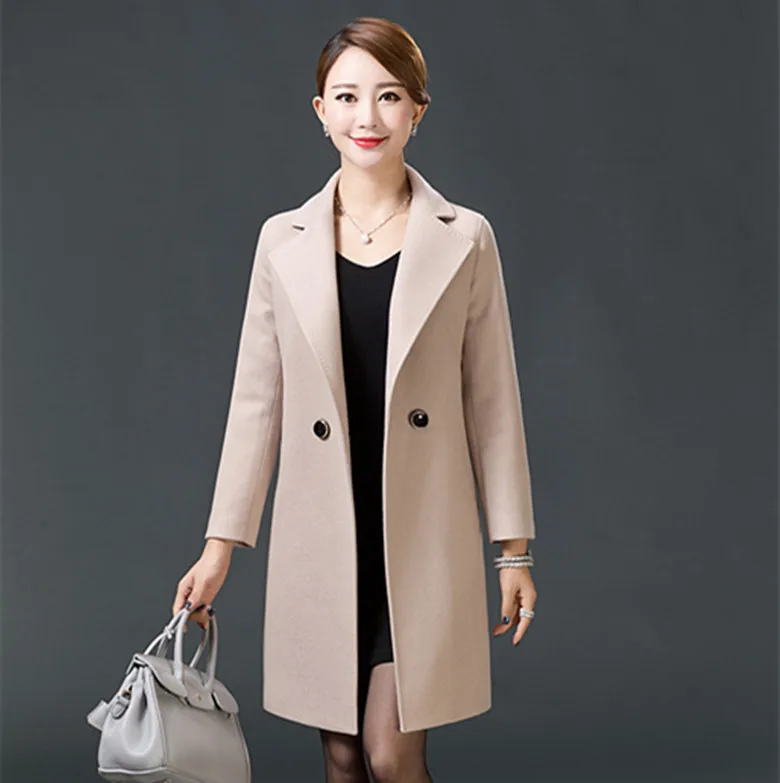 Ms Spring and Autumn Long section Solid color Hairy font b jacket b font