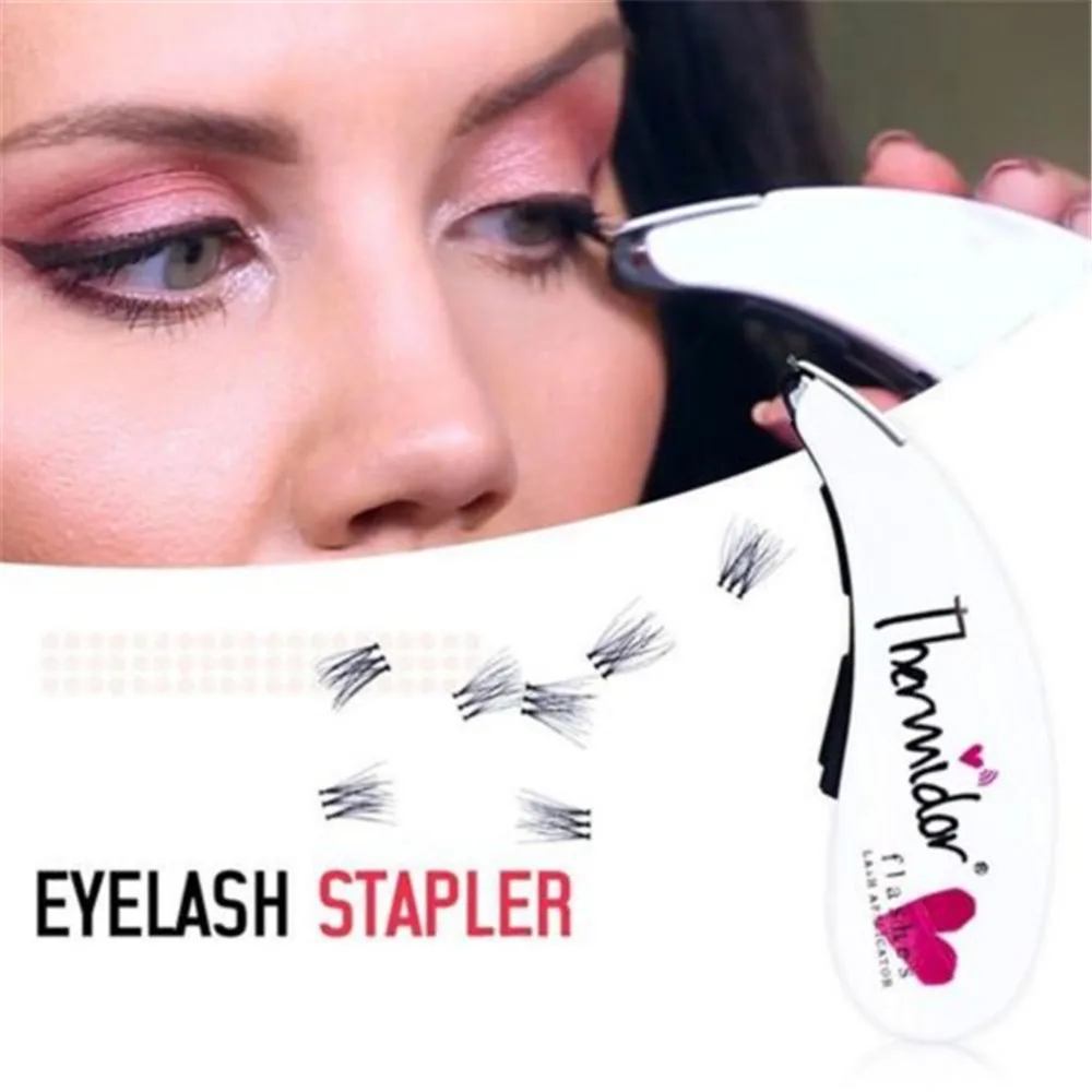 

Eyelash stapler mini false eyelashes natural curl eyelash extensions fake lashes tools Contains 45 clusters of eyelashes