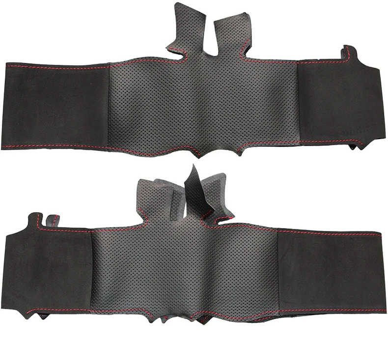 Black Genuine Leather Black Suede Car Steering Wheel Cover for Kia Sportage 3 2011-2014 Kia Ceed Cee'd 2010-2012