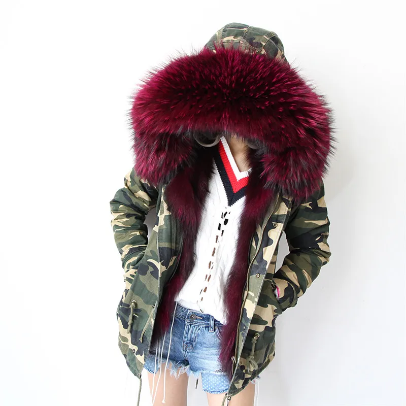 Outwear Laveur À Manteau Femmes Parkas De Kong2017 Armée 6 1 Fourrure 4 Hiver 3 Capuchon Vert 2 5 Doublure Raton Col Renard Veste Maomao Noir 7 Grand Z7vPqP6
