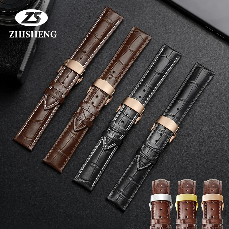 

Custom safety sports HK top calfskin leather western quick release watch band wrist band watch strap