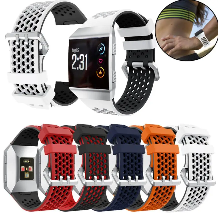 

CARPRIE Watch Band Lightweight Ventilate Silicone Perforated Accessory Sport Bands for Fitbit Ionic DE05 Drop shipping