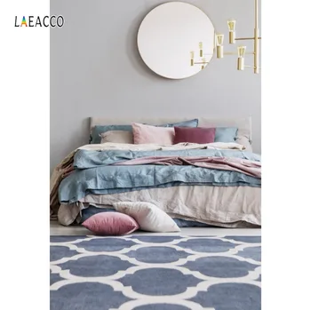 

Laeacco Cozy Bedroom Bed Pillow Carpet Chandelier Boudior Interior Photo Backgrounds Photography Backgrounds For Photo Studio