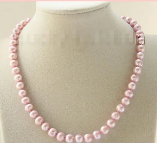 

Free Shipping >>> Genuine 17" 9mm lavender freshwater pearls necklace magnet clasp j9404