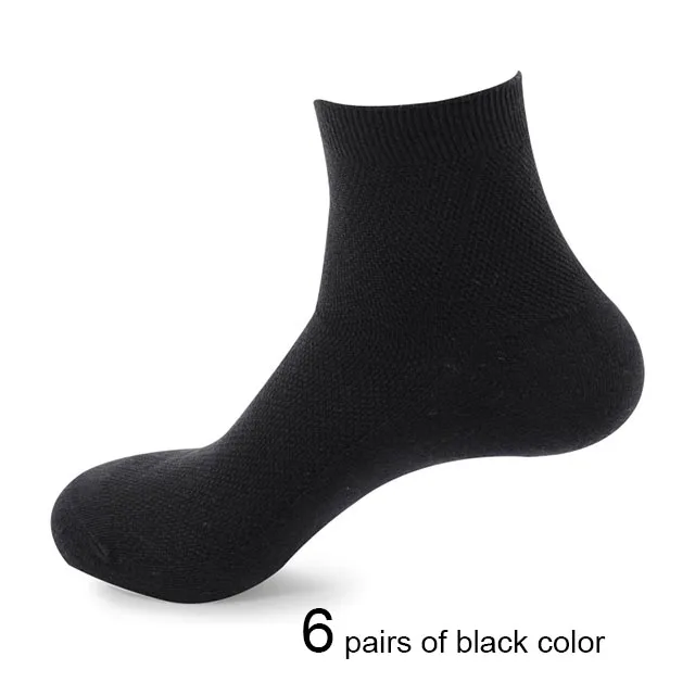 100 хлопок, высокое качество, мужские носки в сеточку, 6 пар/партия, весна-лето, дышащие, черные и белые повседневные носки, Мужская одежда, подарки, meias - Цвет: 6 black