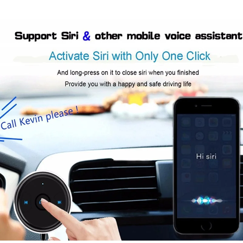 Автомобильный комплект jajabor с Bluetooth громкой связью, беспроводной AUX аудио музыкальный приемник, Автомобильный MP3-плеер, поддерживает голосовой помощник SIRI