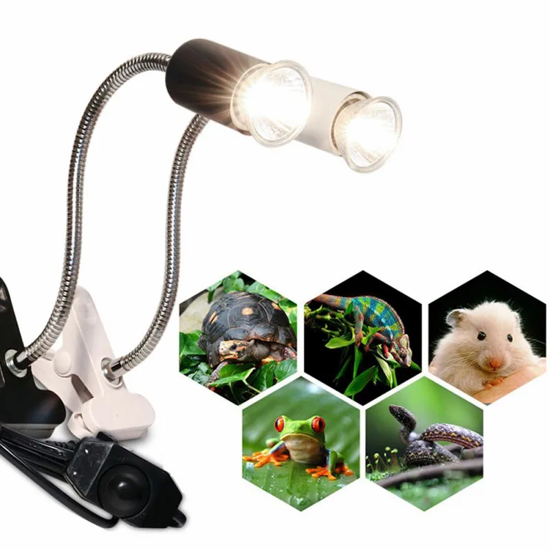 

Clamp Lamp For Turtles Full Spectrum Sun UVB Lamp For Reptiles Habitat Lighting Heat Lamps Adjustable UVA Heating Lamp Supplies