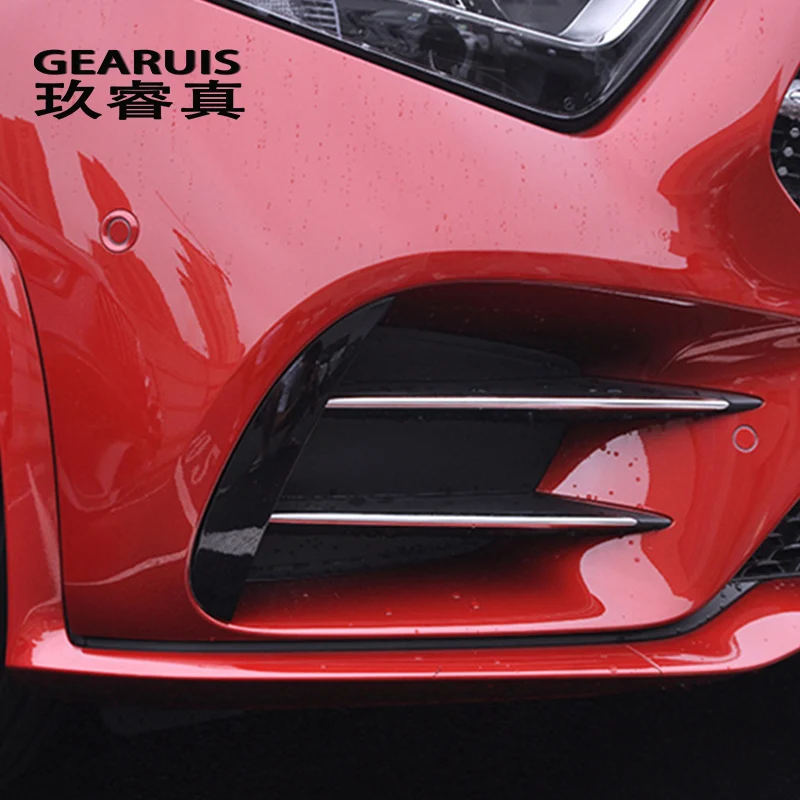 Car styling Auto fog lamps cover grille slats Black lights Sticker decoration Strip For Mercedes Be