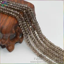 Класс качество натуральный дымчатый кварц граненый Rondelle/Круглые бусины 4X3/6X4/9x6 мм