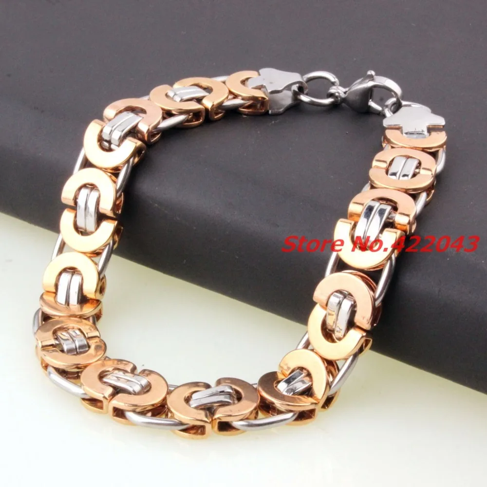Factory Price! Fashion Men Bracelets Jewelry Silver & Rose Gold