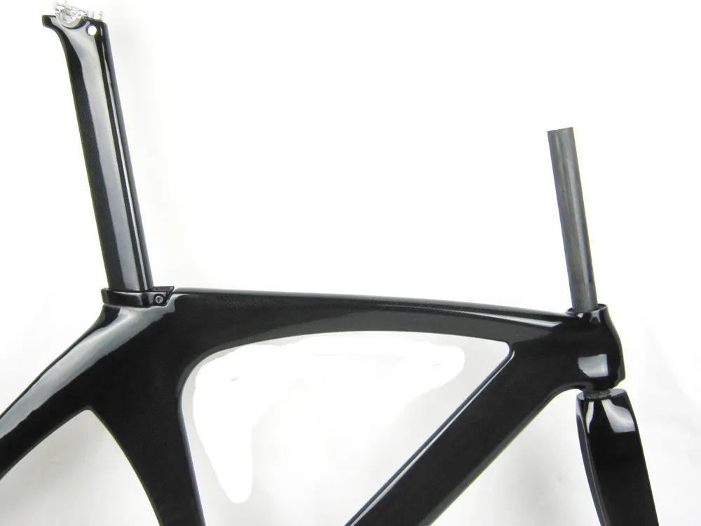 Perfect Full Carbon Track Frame Bike/Bicycle Frame T800 UD Glossy Fnish Fixed Gear Frame with Fork and Seatpost and Headset 6