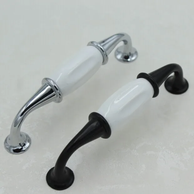 96mm Black Kitchen Cabinet Pulls White Ceramic Dresser Handles 96mm Black Kitchen Cabinet Pulls White Ceramic Dresser Handles Silver Drawer Wardrobe Furniture S In From Home