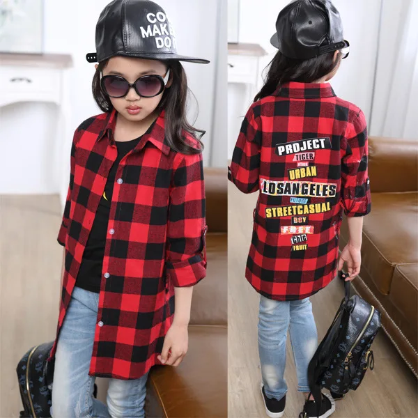

White Blouses For Girls Teenage Shirts For Girls Children Plaid Blouses Tops Fashion Girls Teen Clothes Roupas Infantis Menina