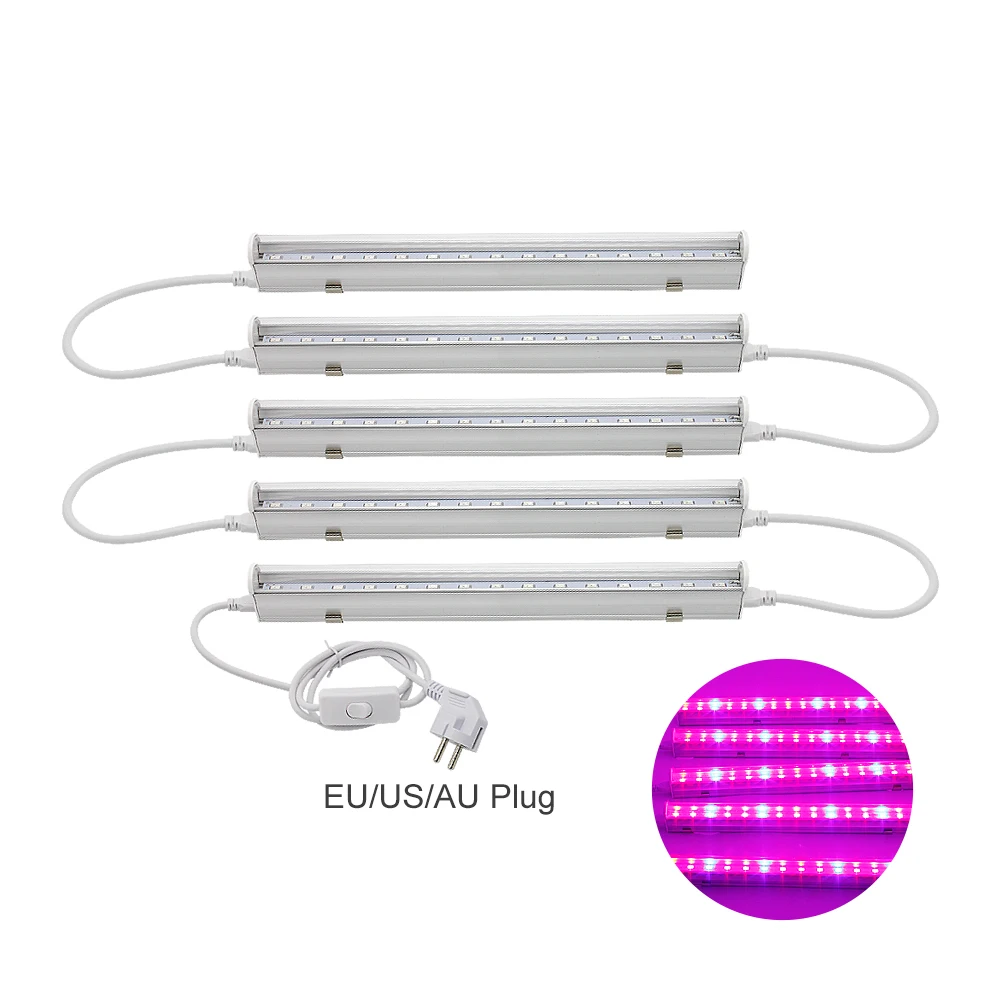 

Full Spectrum LED Grow Light T5 Tube 660nm Red and 455nm Blue lamp With EU US AU Plug Switch Wire AC 85-265V For Plants Flowers