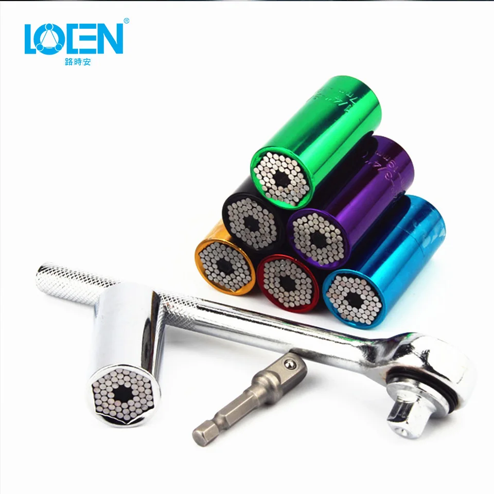 

7-19MM x 50MM Universal Power Drill Adapter Torque Wrench Head Set Socket Sleeve Spanner Key Grip Magic Multi Car Hand Tool