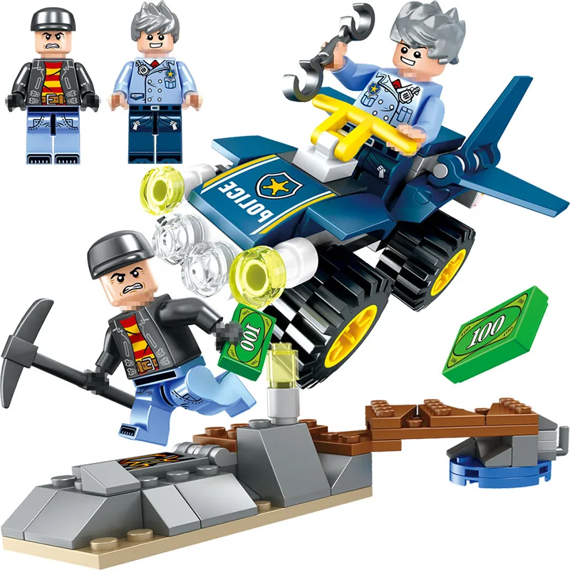 Hot City Police Series Blocks Compatible LegoINGLY  Vehicle  Road Pursuit Classic Action Figures Bricks Eductional Children Toys