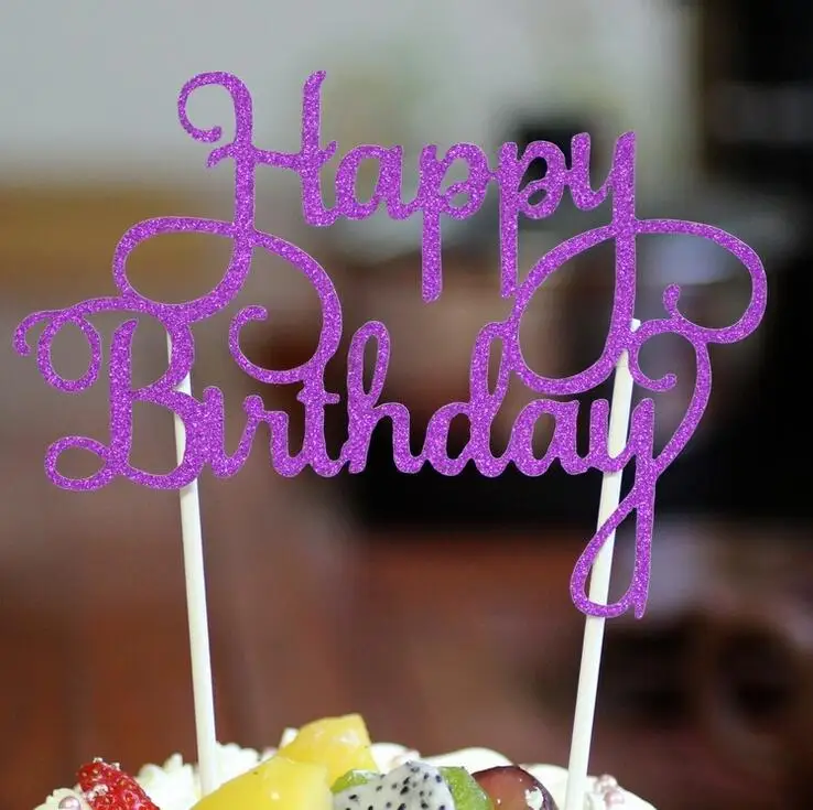 Торт Топперы бумажные блестки с днем рождения баннер для кекса обертка выпечки чашки День рождения Чай вечерние украшения детский душ Wh