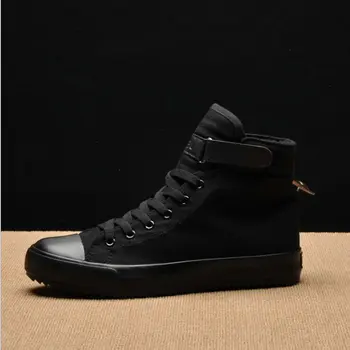 

Men Women Classic Breathable Canvas high Top Skateboarding Shoes Unisex Sneakers Sport shoes all Black White HA-72