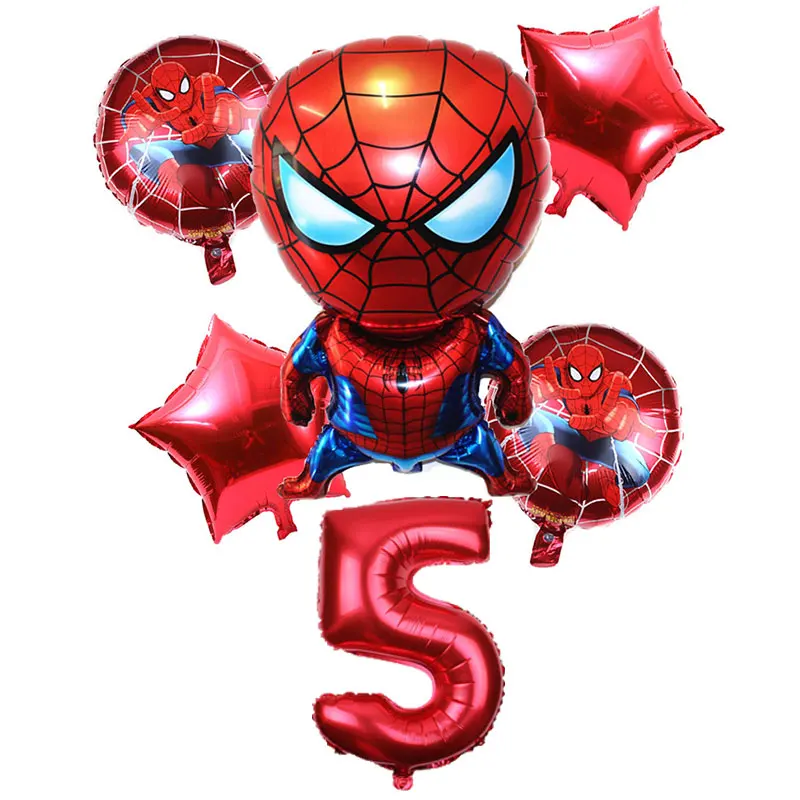 6 шт./партия 32-дюймовый номер 1-9 лет Человек-паук гелиевый воздушный шар с изображением Человека-паука супергерой Мстители День рождения воздушные шары украшения - Цвет: 5