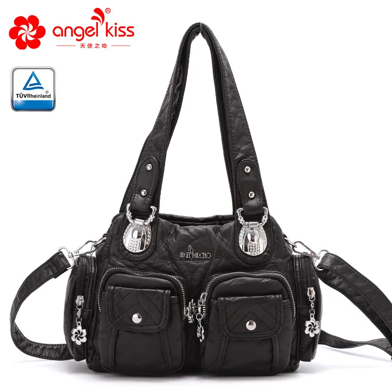 Модная Высококачественная сумка Angelkiss из искусственной кожи, женская сумка на каждый день, Подарочная сумка, Большая вместительная сумка на плечо, сумочка
