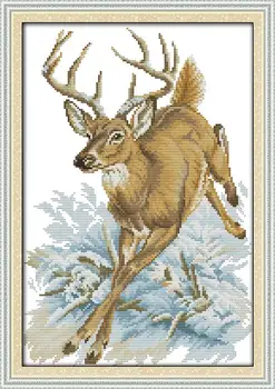 

Running deer DMC China Cross Stitch 14CT 11CT DIY Needlework Counted Chieses Cross stitch Kits For Embroidery Crafts Home Decor
