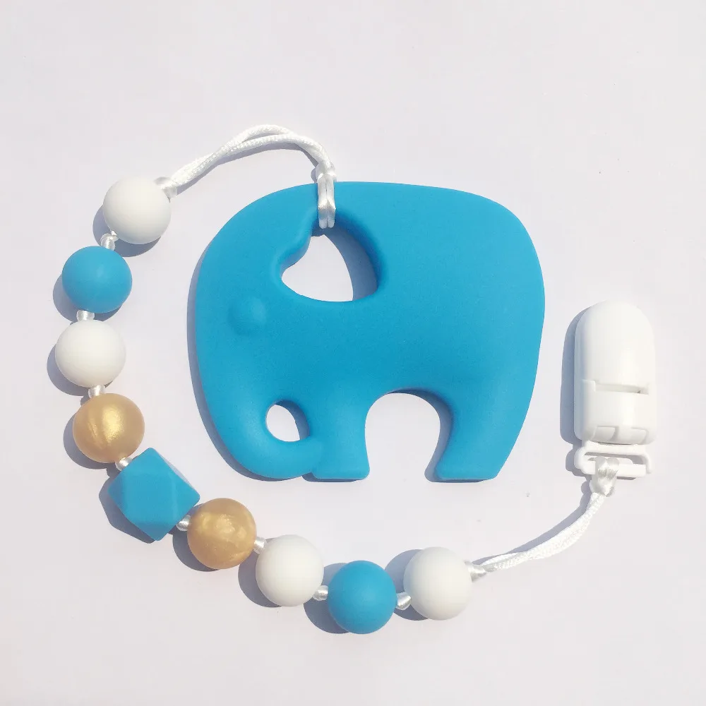 bpa Silicone baby Teething pendant clips silicone Teething Pacifier