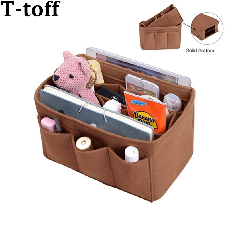 

Popular Felt Makeup Bag Organizer Insert Bag Travel Cosmetic Bag Handbag Insert Case Toiletry Cosmetics Storage Organizer Bags