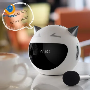

FM Electronic Alarm Clock Little Devil Bluetooth Speaker Karaoke Microphone Leisure Radio Decompression Small Speaker Wireless
