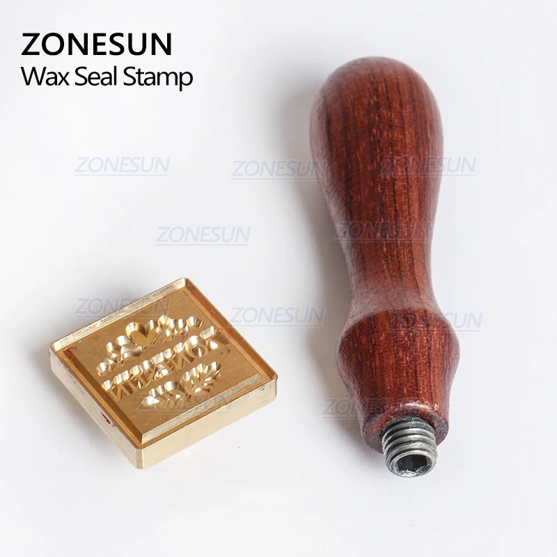  ZONESUN Custom Wax Seal Stamp With Wood Handle for Gift Packing Letter Envelopes Parcels DIY Weddin - 33048178136