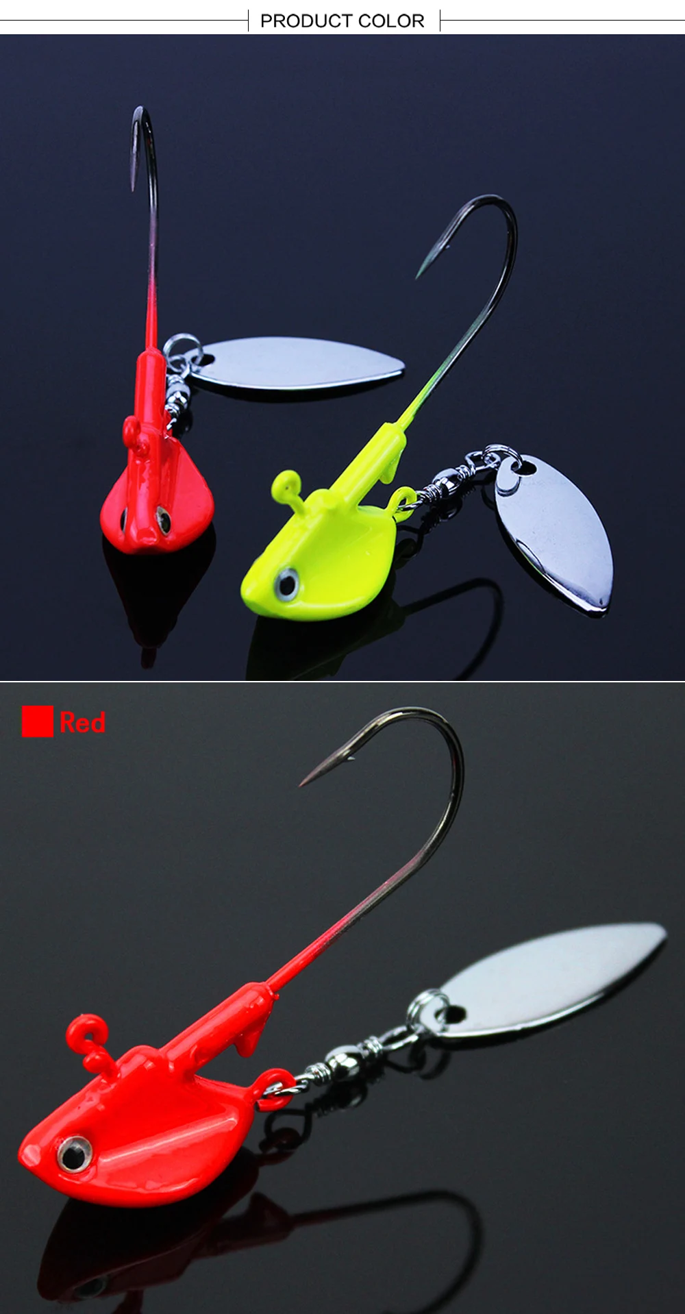 JACKFISH Jig приманки 4 г 6 г 10 г/5,4 см свинцовая головка Джиги с одним крюком искусственный шум блестки Pesca аксессуары Лодка Рыболовная Приманка