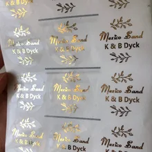 Ouro metálico personalizado itálico olive deixe claro etiqueta feita sob encomenda do selo do convite da festa de aniversário de casamento acessório(China)