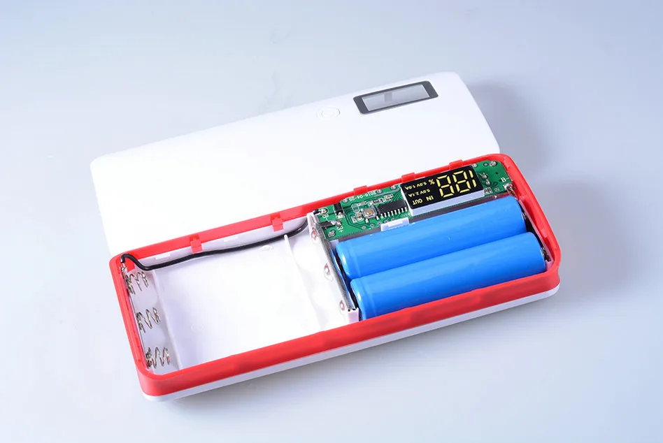 Без батареи 10000 мАч) Внешний аккумулятор 5x18650 DIY Box power Bank ЖК-фонарик Dual USB Pover power bank для телефонов huawei зарядное устройство