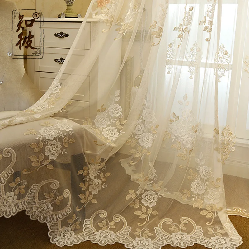 

Turkey Import Embroidery Curtain Tulle Sheer Curtains for Bedroom Korean Rural Curtains for Living Room Window