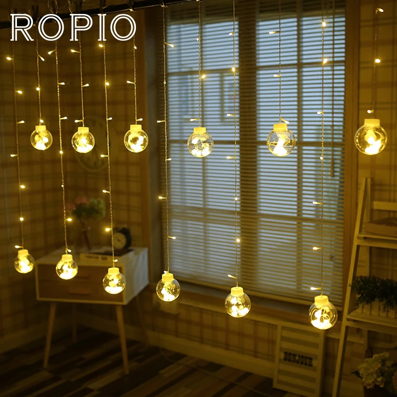 Праздничный светильник ROPIO 2 5x1 м 108 светодиодный 220 В шар желаний ная Гирлянда