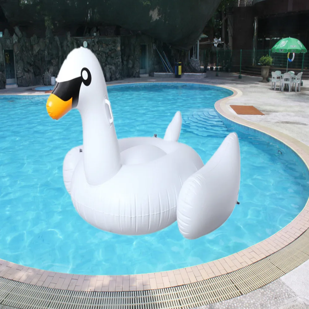 60 дюймов 1,5 м гигантский Swan надувной фламинго ездить на бассейна матрасы поплавок Лебедь Плавание кольцо праздник вода Fun бассейн игрушки S