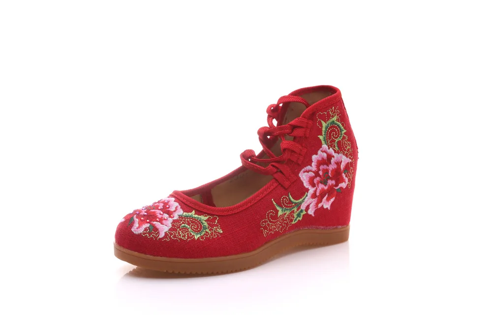 Классические женские туфли в стиле «Старый Пекин»; Туфли mary jane на плоской подошве; Повседневная обувь в китайском стиле; Тканевая обувь с вышивкой; женские парусиновые туфли