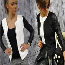 Fashion New font b Slim b font Ladies Women Suit Coat Jacket Zipper Black White Colors