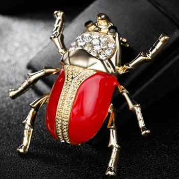 

12pcs/lot Sell Women Enamel Red Blue Insect Brooch Pins For Women Men Jewelry Statement Men's Gold Color Scarf Pins Party Gifts