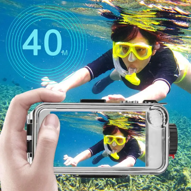 

40m/130ft Underwater Bluetooth Waterproof Diving Case Cover Photo Taking Universal Swimming Waterproof Case Smartphone Cover