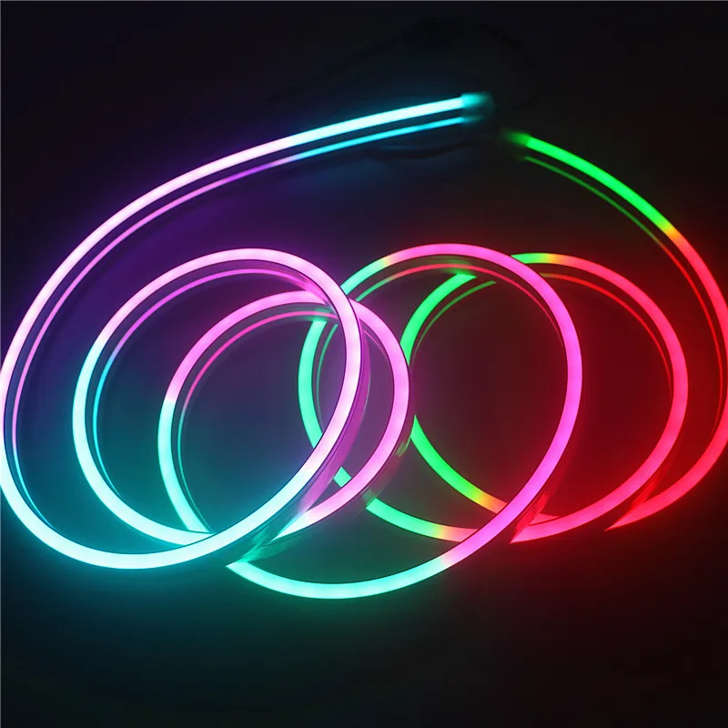 2 м RGB led Neon pixel Rope DC 5 В WS2812B WS2812 водонепроницаемая лампа дневного света лента
