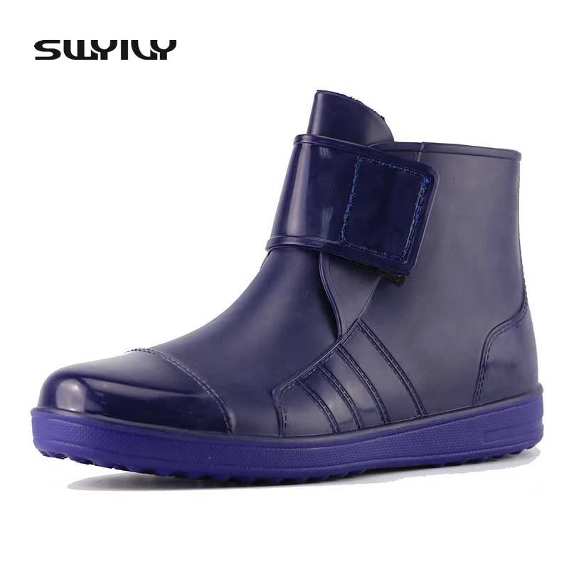 2016 men pure color rain boots outdoor fashion 39-44 plus size fishing boots for male hot sale waterproof short boots