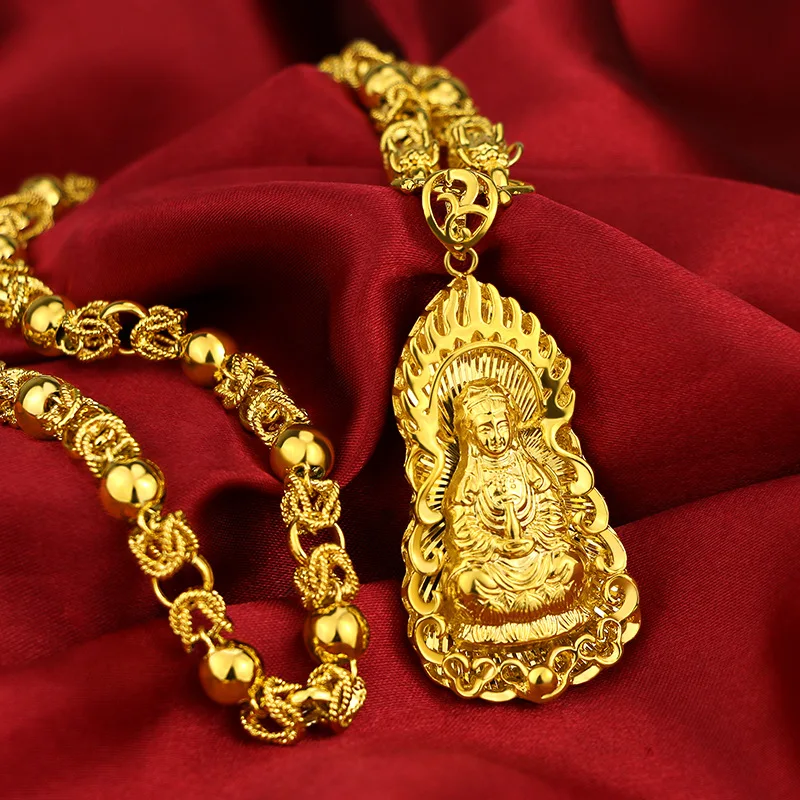 Aliexpress.com : Buy Blingbling Buddha Pendant Necklace Yellow Gold ...