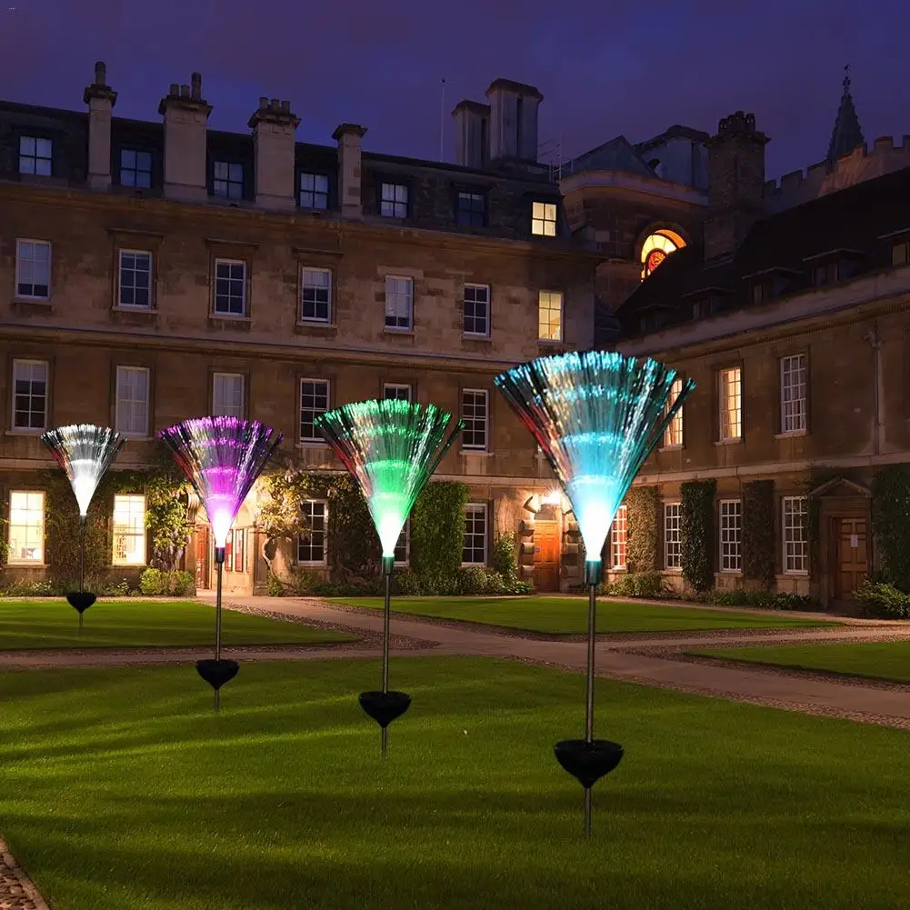 Download LAIDEYI 2Pcs Outdoor Optical Fiber LED Solar Lawn Lamp Color Changeable For Garden Yard Solar ...