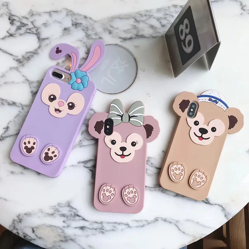 

Cute Cartoon Silicon Case For iPhone 7 Plus Case Duffy Bear Phone Cover For iPhone X 6 6s 8 XS Max XR XS
