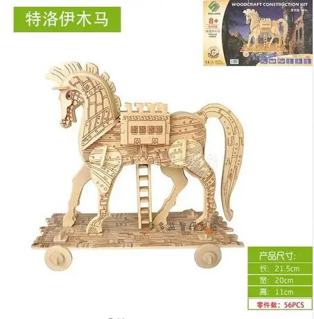 Деревянная игрушка Candice guo Деревянный 3D пазл греческая Подарочная модель сделай