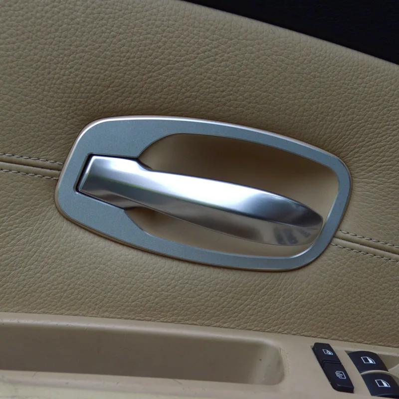 4pcs Interior Door Handle Frame Trim Sticker Doorknob Decoration Decal Car Styling Accessories For BMW 5 Series E60 2006-2010 (2)