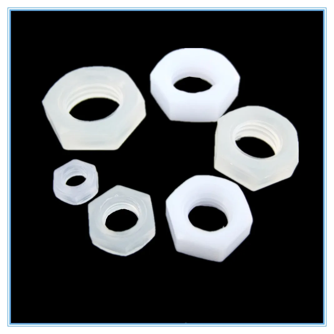 

10PCS 1/8 1/4 3/8 1/2 3/4 Female thread plastic nuts Lock nut Outer hexagon fastening nut with Sealing ring
