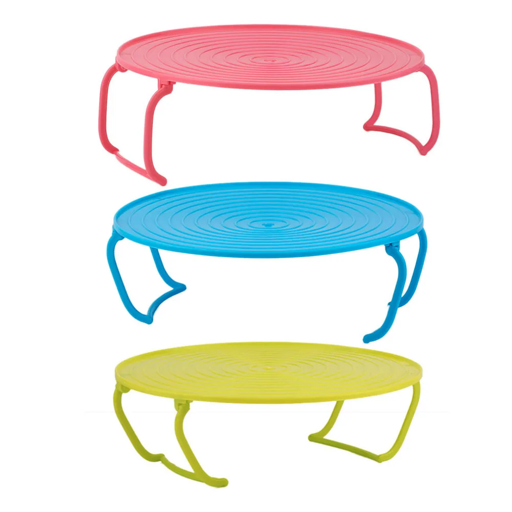 

Promotion! 3 Colors Microwave Stand Tray Stacker Lid Cooling Rack Oven Heating Home Convenient Layered Steaming Rack Tray Rack