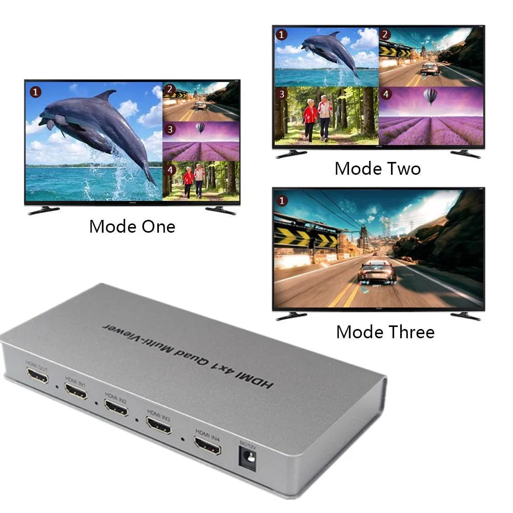 1080 P 4 в 1 выход HDMI сепаратор дисплеев бесшовная картинка в картинке 4 дорога HDMI Ведьмак рамка сплиттер для ТВ