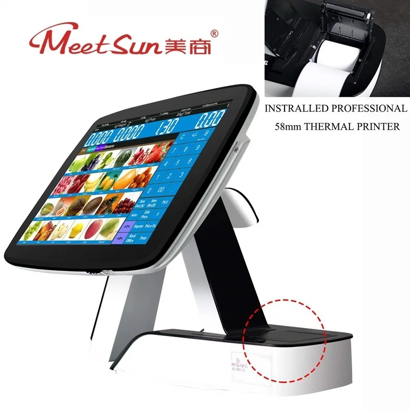Meetsun ZJ A7CP все в одном 15 ''Сенсорный экран монитора Pos Системы кассовый &amp VFD/LED8N POS